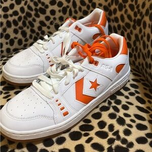 Converse White and Orange Star Sneakers